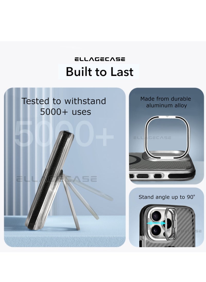 ELLAGECASE Case with stand for iPhone 16 Pro, Solid Camera Protection, Shockproof, Compatible with Magsafe and Wireless Charging  - Image 3