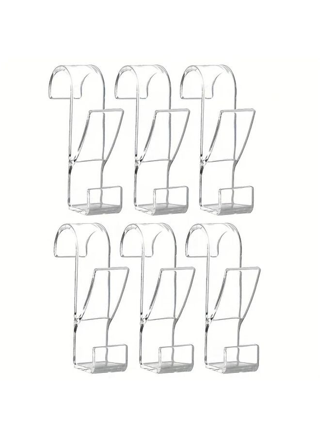 6pcs Transparent Wall Mounted Bathroom Hanger Clips for Heated Towel Radiators - Image 1