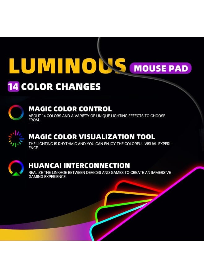 WOTEK RGB Gaming Mouse Pad - Size 800 X 300 X 4 MM -14 Lighting Modes - Spill-Resistant Smooth Surface (Galaxy) - Image 3