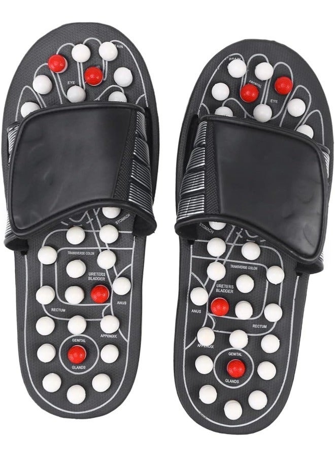 ELTRAZONE 1 Pair Rotating Reflex Massage Slippers - Arch Pain Relief Foot Massager Shoes with Magnetic Therapy (Size 44-45) - Image 1