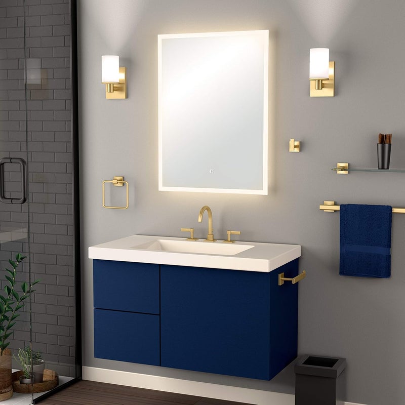 gatco 4062 Elevate, Towel Ring, Brushed Brass/Wall Mounted 6.13" Wide Towel Ring for Bathroom - Image 2