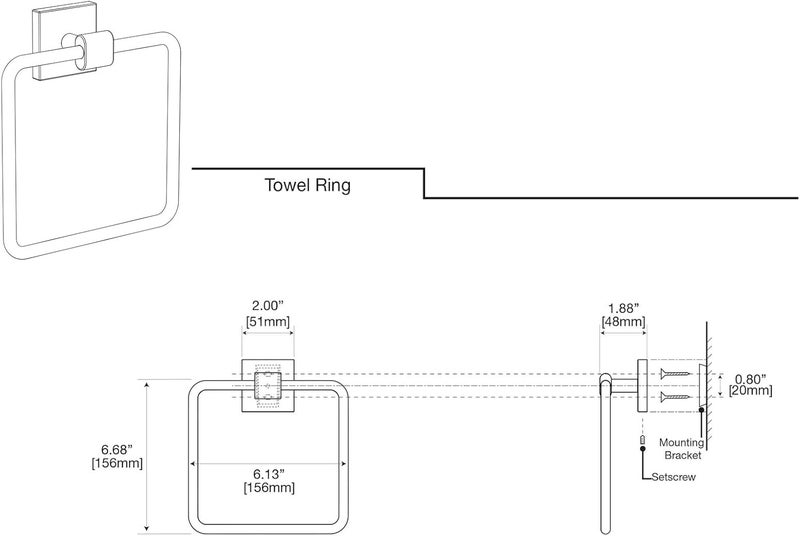 gatco 4062 Elevate, Towel Ring, Brushed Brass/Wall Mounted 6.13" Wide Towel Ring for Bathroom - Image 5