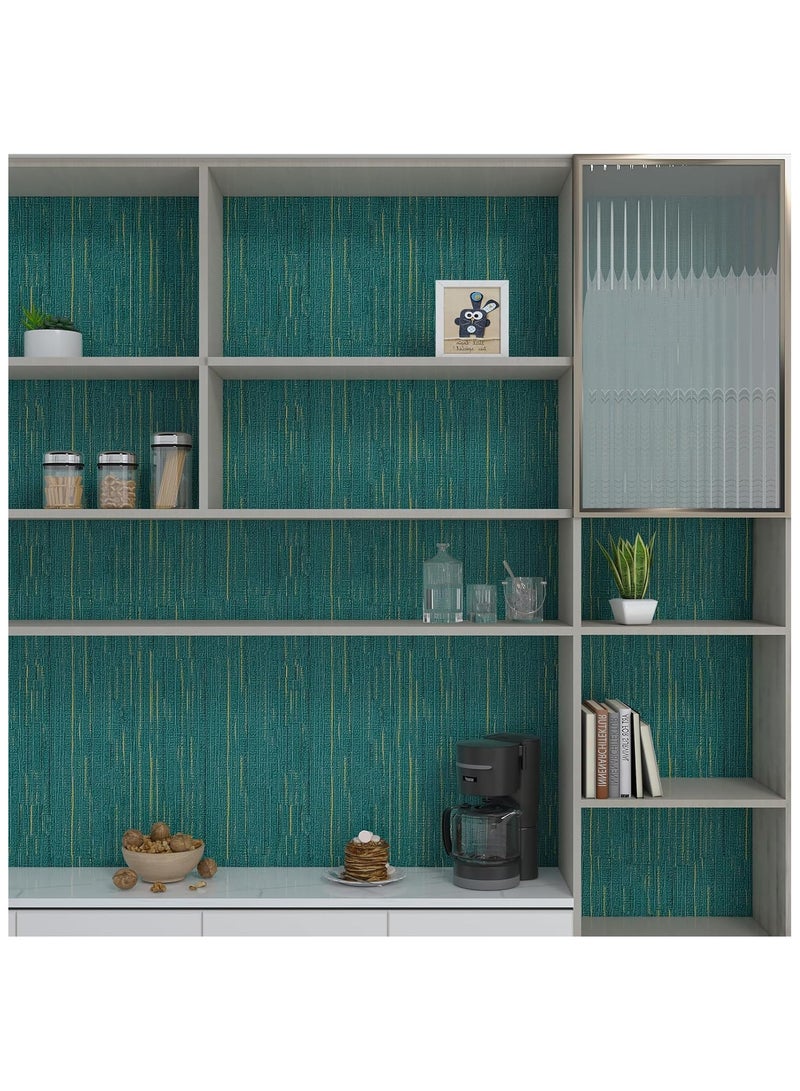 Anna 40cm x 5m Dark Green Textured Thick PVC Self-Adhesive Wallpaper - Image 3