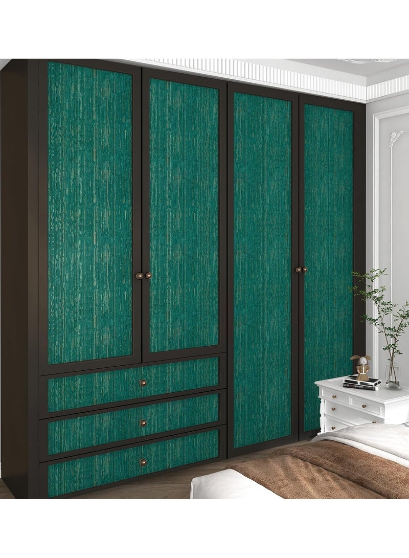 Anna 40cm x 5m Dark Green Textured Thick PVC Self-Adhesive Wallpaper - Image 2
