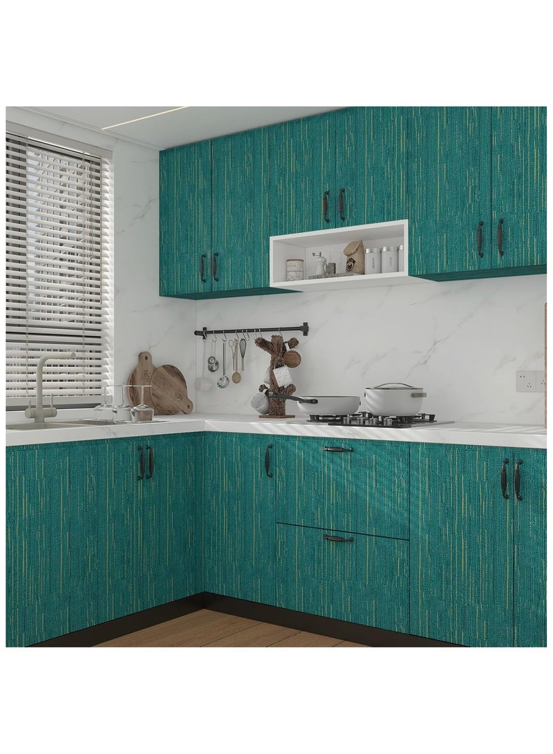 Anna 40cm x 5m Dark Green Textured Thick PVC Self-Adhesive Wallpaper - Image 5