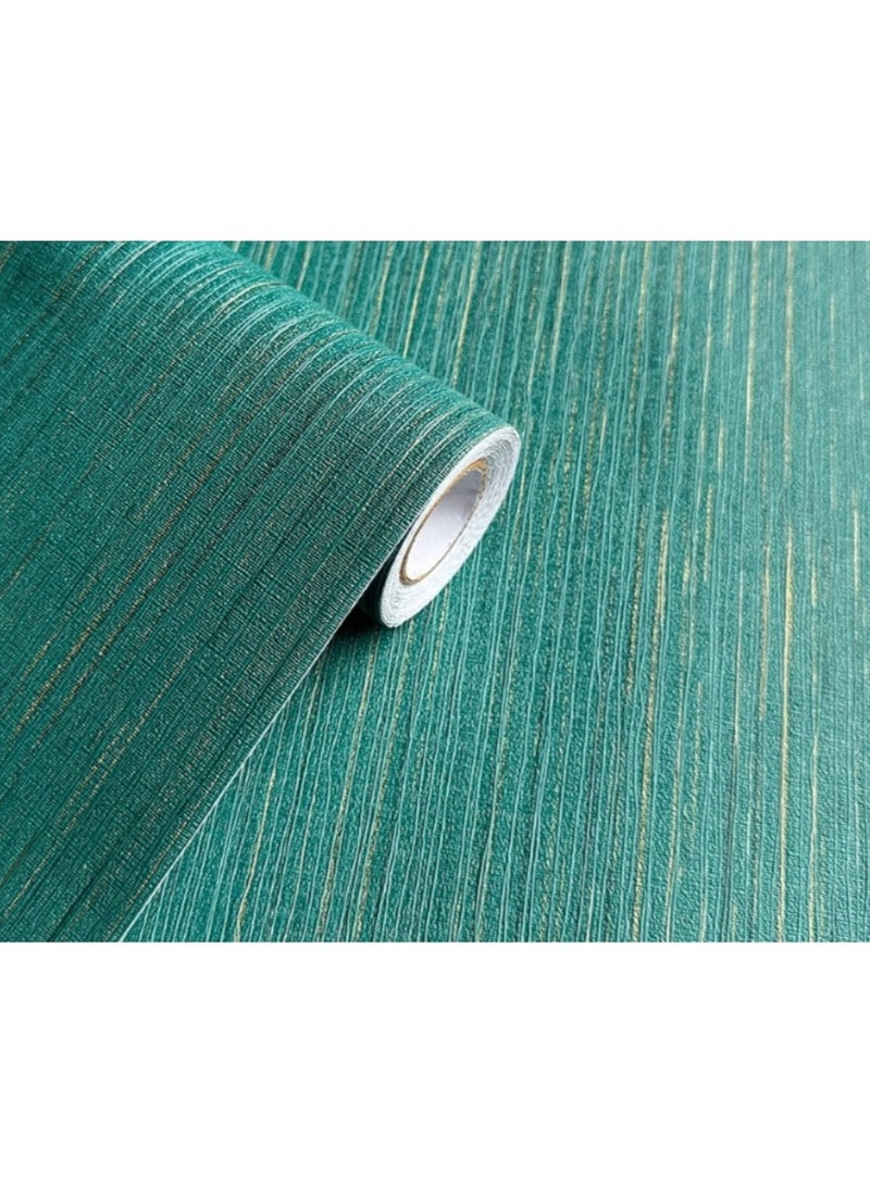 Anna 40cm x 5m Dark Green Textured Thick PVC Self-Adhesive Wallpaper - Image 1