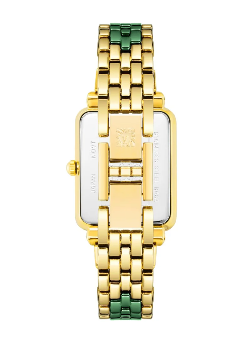 ANNE KLEIN Green Mother Of Pearl Rectangle Watch