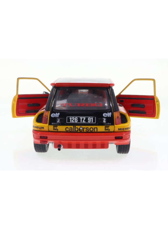 Solido Renault 5 Turbo Tour de Corse 1980 #4 Ragnotti/Andrié Diecast Model Car, 1:18 Scale, Yellow Rally Car with Opening Front Bonnet, Front Doors and Rear Hood, Steerable Wheels, Collector Display Model - Image 1