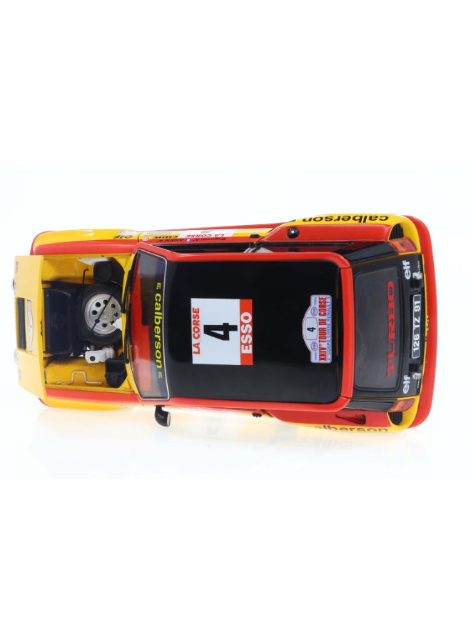 Solido Renault 5 Turbo Tour de Corse 1980 #4 Ragnotti/Andrié Diecast Model Car, 1:18 Scale, Yellow Rally Car with Opening Front Bonnet, Front Doors and Rear Hood, Steerable Wheels, Collector Display Model - Image 4
