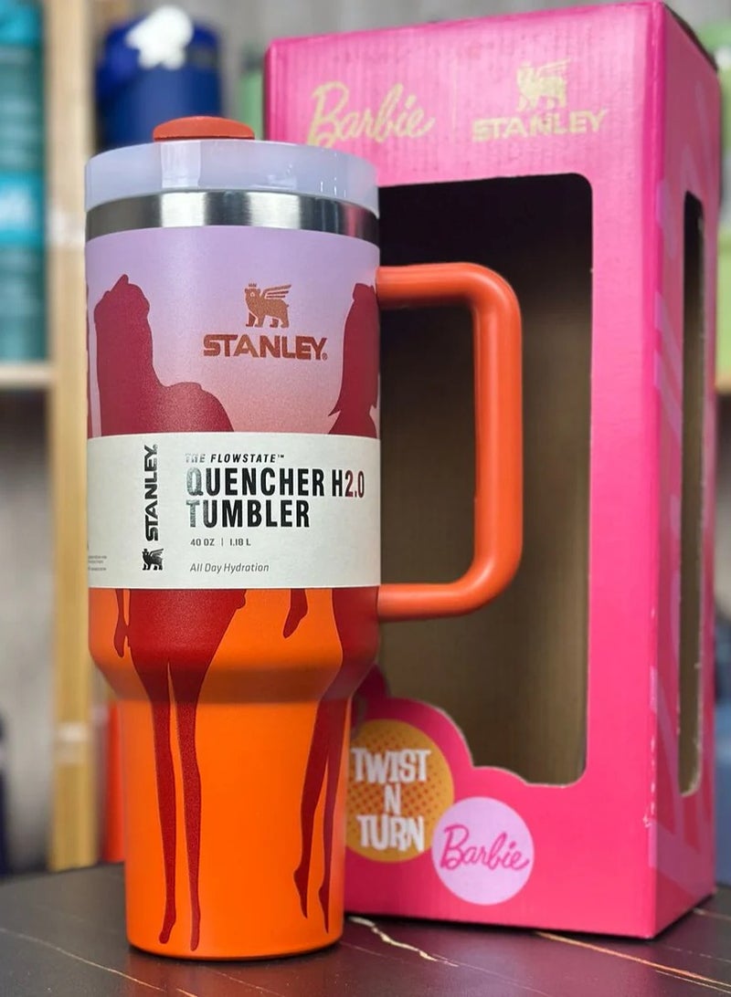 Stanley Stanley X Barbie 60s Stanley Steel Tumbler 40 oz with Plastic Straw - Twist n Turn Quencher. - Image 4