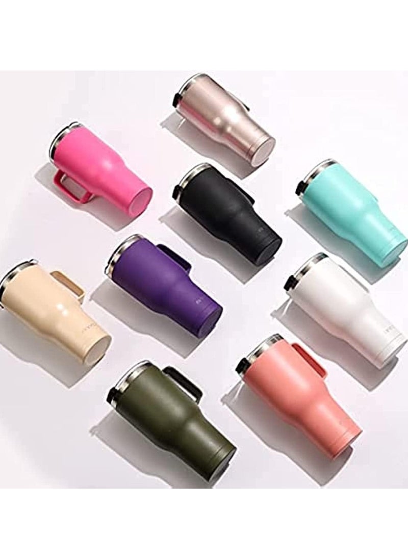 40 oz Tumbler with Handle and Straw, Insulated Tumbler with Handle Leak Proof, Large Tumbler with Lid and Straw(Pink)