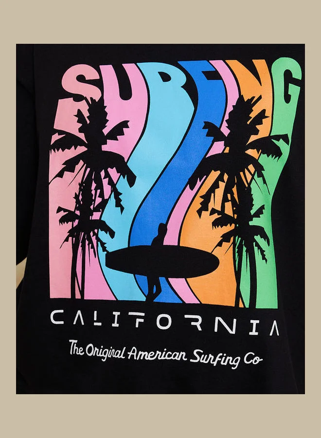 Styli Regular Length Surf Graphic Regular Fit Sweatshirt