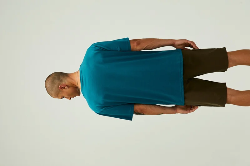 Bad Bear 22.01.07.053_Title O Neck Oversized Printed Petrol Men's T-Shirt