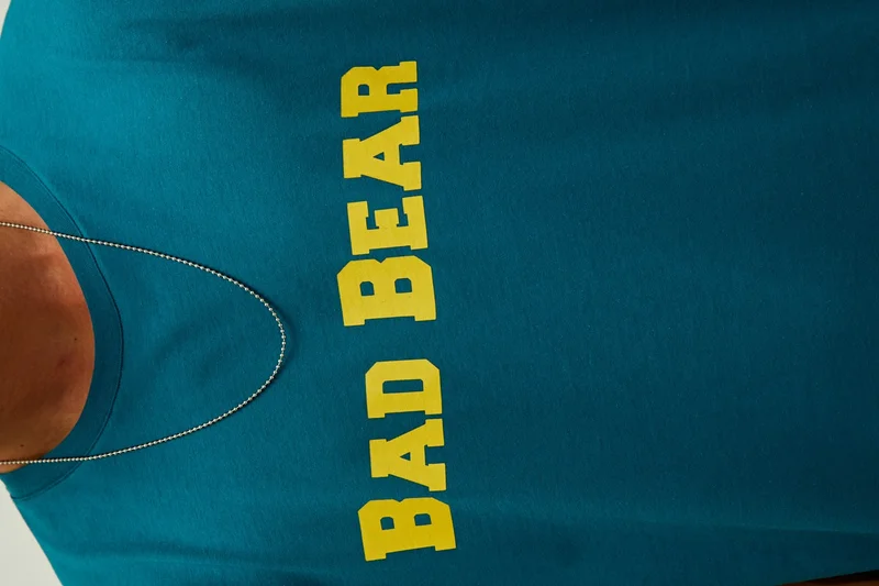 Bad Bear 22.01.07.053_Title O Neck Oversized Printed Petrol Men's T-Shirt