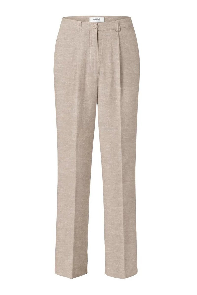 Tchibo Women Regular Fit Linen Blend Trousers, Sand - Image 2