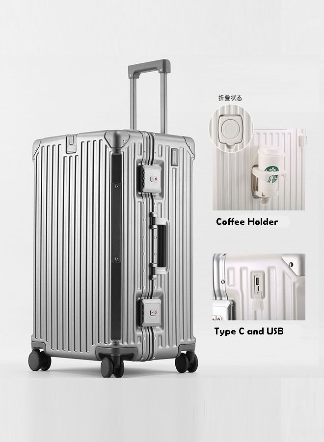NKX Premium Expandable Aluminum Frame ABS & PC Suitcase With USB charging port and C type 24 Inch - Image 2