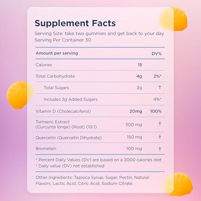 Canary Swift Soother Gummies | Bromelain, Curcumin, Quercetin, and Turmeric Supplement for Joint Health & Digestion - Vegan Tropical Pineapple Flavor, 60 Gummies - Image 2