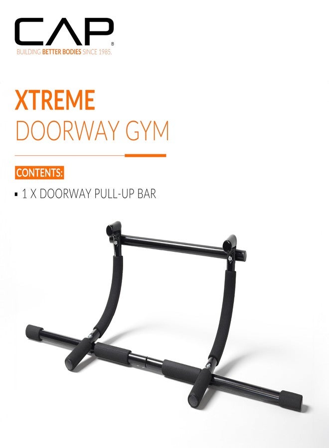 كاب باربل قضيب سحب CAP Barbell Xtreme للأبواب | قضيب محمول لتمارين العقلة والضغط على إطار الباب لصالة الألعاب الرياضية المنزلية | معدات تمارين القوة بسعة 300 رطل | جهاز تدريب داخلي بدون حفر - Image 2
