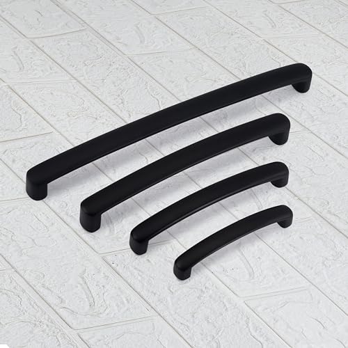 Atom 10.3 inch Zinc Cabinet Pull Handle | Black Matt Finish | Door Handle for Home Furniture & Cabinets | Push Bar 536 | Pack of 2 - Image 4