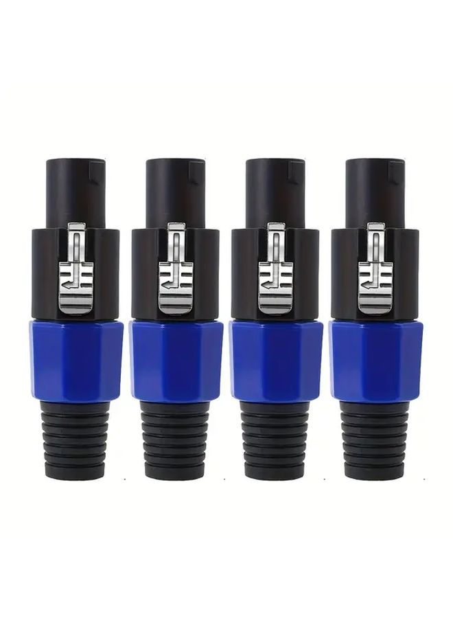 4 Pole Speakon Audio Connectors Professional Plug Socket 4pcs A Pack Blue Black - Image 1