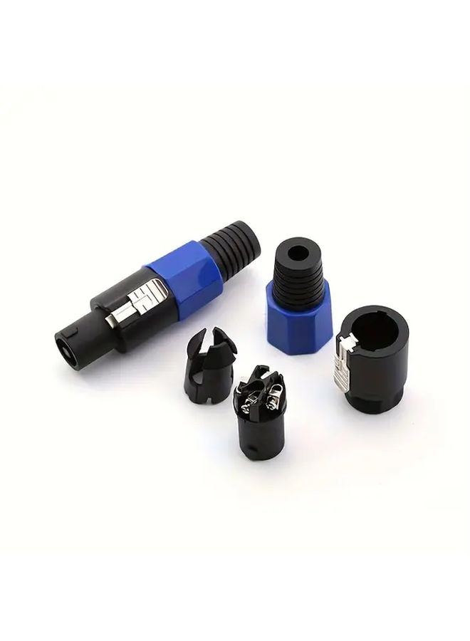 4 Pole Speakon Audio Connectors Professional Plug Socket 4pcs A Pack Blue Black - Image 3