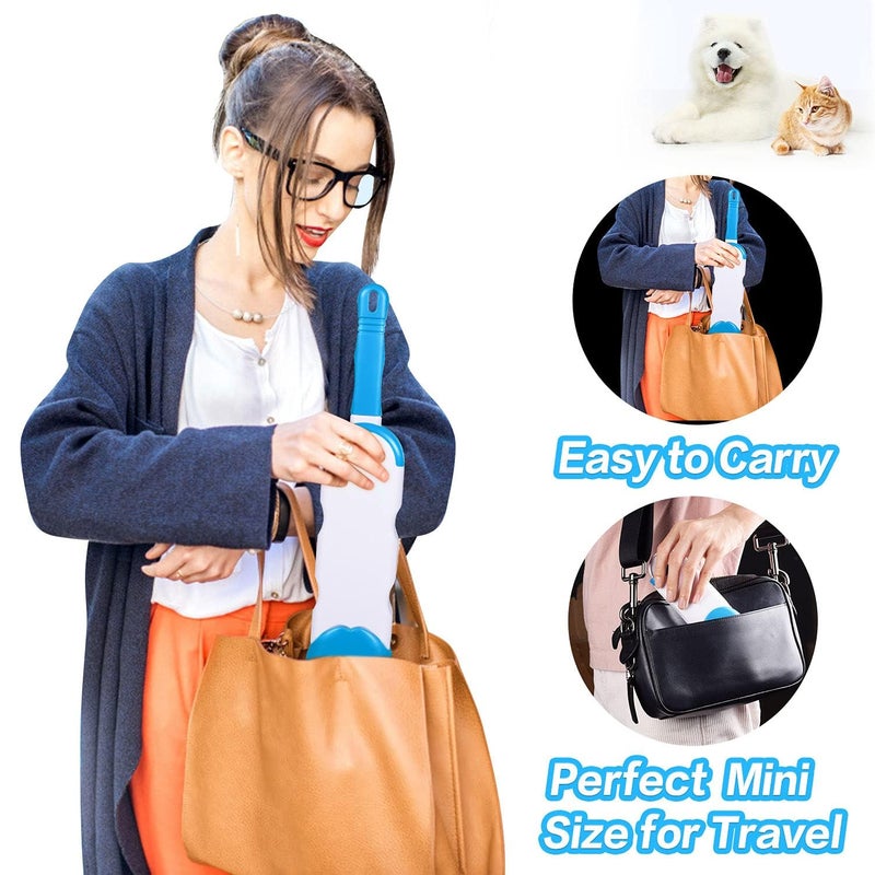 Hebrew Pet Cat Hair Remover - Double-Sided Standard-Size, Travel Pet Hair Removal Brush, Self-Cleaning Base - Remove Cat and Dog Fur, Lint from Carpet, Car Seat, Couch, Clothing, Bedding, Fabric - Image 5