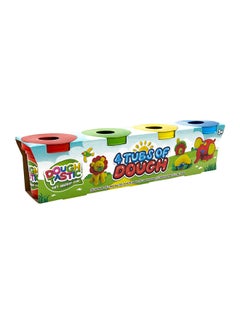 RMS 4 Pack Dough (50gm) – Soft, Squidgy Fun For Kids, 3y+ – Includes Red, Green, Yellow, Blue Tub  - Image 1