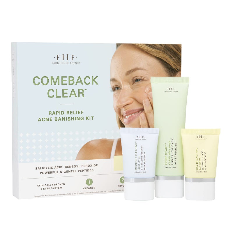FarmHouse Fresh FarmHouse Fresh Acne Kit Acne Treatment For Face Acne Face Wash Acne Soap Comeback Clear Rapid Relief Acne Banishing Kit
