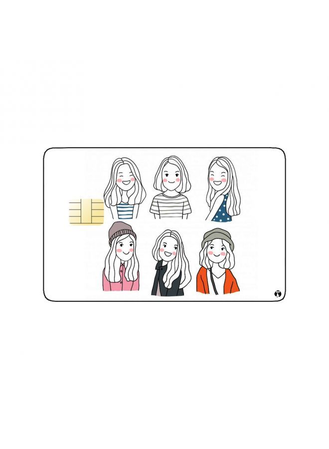 RKN PRINTED BANK CARD STICKER Cute Stylish Girls Drawing - Image 1