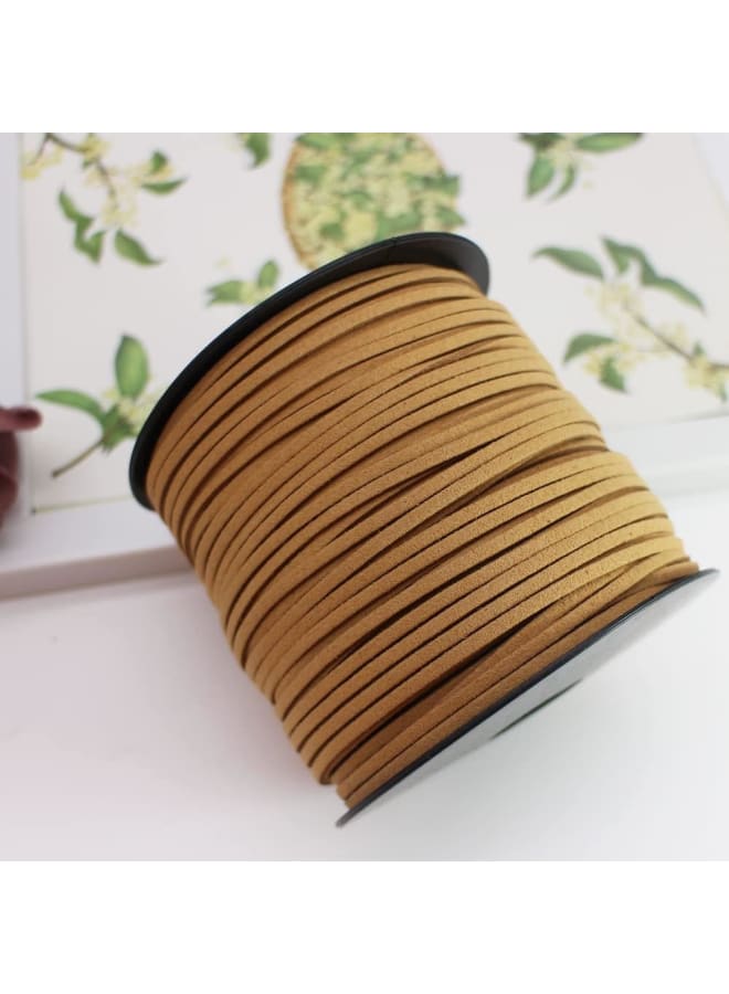 Pamir Tong Faux Leather Cord for Jewelry Making 100 Yards 2.6mm Thin Suede String Rope Brown Bracelet Cords DIY Crafts String for Necklace-Dream Catcher Supplies-Hat- Walking Stick - Image 4