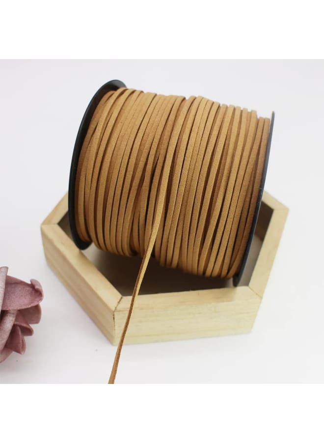 Pamir Tong Faux Leather Cord for Jewelry Making 100 Yards 2.6mm Thin Suede String Rope Brown Bracelet Cords DIY Crafts String for Necklace-Dream Catcher Supplies-Hat- Walking Stick - Image 3