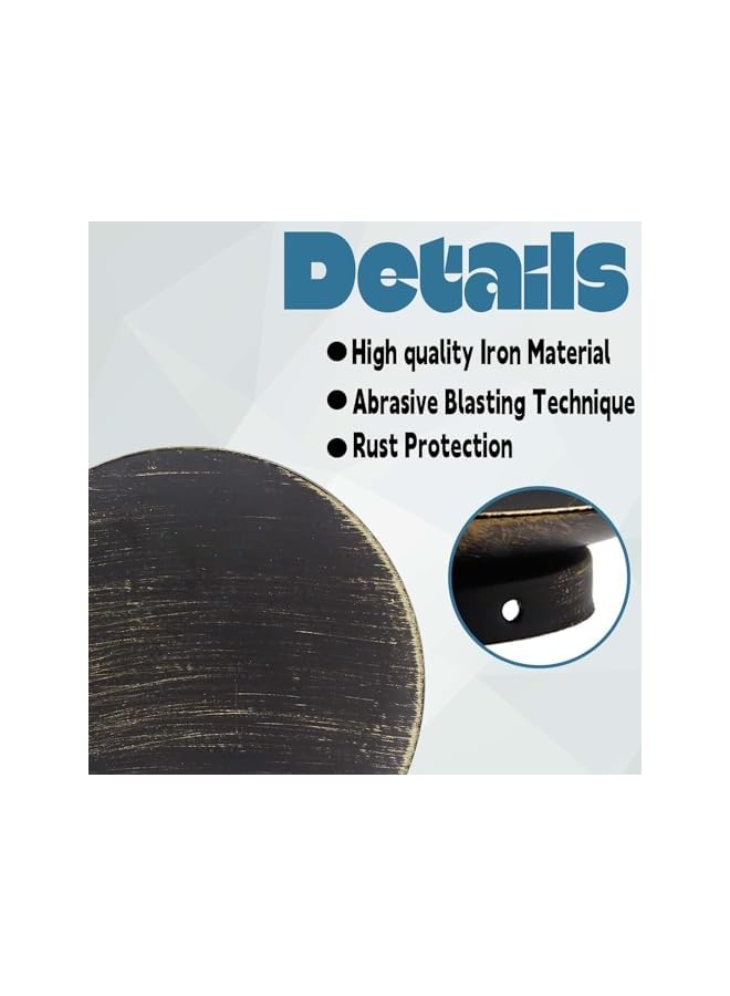 The Bros Iron Metal Candle Holders for Pillar Candles, 4.3" Retro Decorative Candle Plates Diameter Candle Stand for Home Decor, Housewarming, Table, Wedding, Party, Spa, 2 Pcs - Image 3