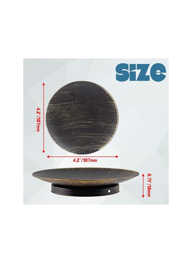 The Bros Iron Metal Candle Holders for Pillar Candles, 4.3" Retro Decorative Candle Plates Diameter Candle Stand for Home Decor, Housewarming, Table, Wedding, Party, Spa, 2 Pcs - Image 2