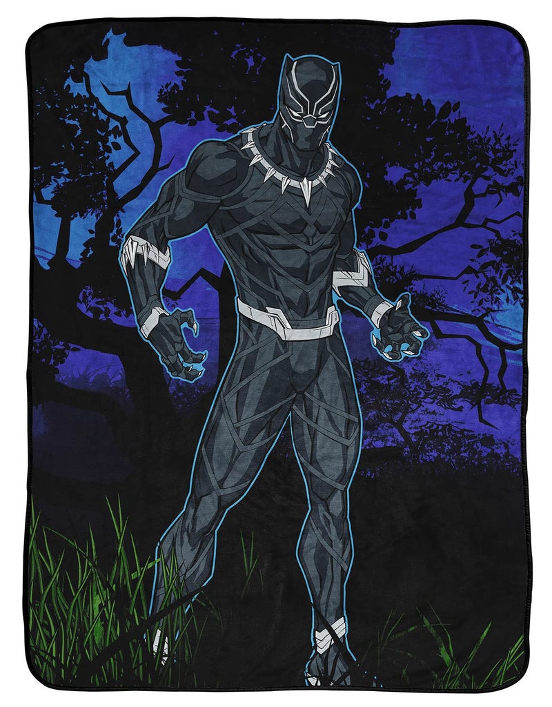 Marvel Black Panther Legend Throw Blanket - Measures 46 x 60 inches  Kids Bedding - Fade Resistant Super Soft Fleece (Official Product) - Image 1