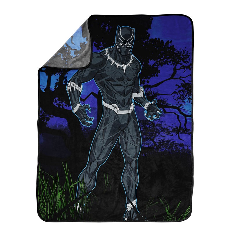 Marvel Black Panther Legend Throw Blanket - Measures 46 x 60 inches  Kids Bedding - Fade Resistant Super Soft Fleece (Official Product) - Image 2