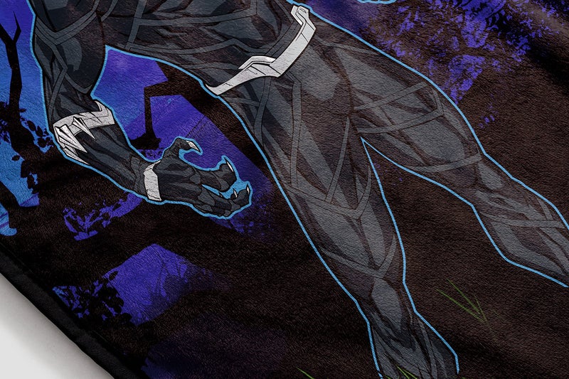 Marvel Black Panther Legend Throw Blanket - Measures 46 x 60 inches  Kids Bedding - Fade Resistant Super Soft Fleece (Official Product) - Image 3