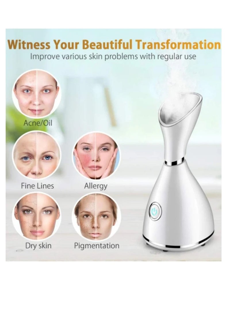 Furtey Facial Steamer with Blackhead Kit - Nano Ionic Face Steamer for Deep Pore Cleaning, Home Facial Spa, Warm Mist Humidifier, Sauna u0026 Sinuses Care - Water Refillable for Skin Care - Image 1