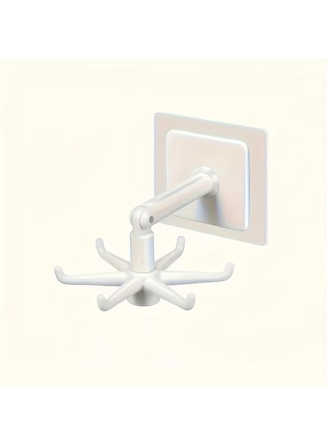 White Wall Mounted Rotating Folding Jewelry Organizer Space Saving Storage Rack - Image 5