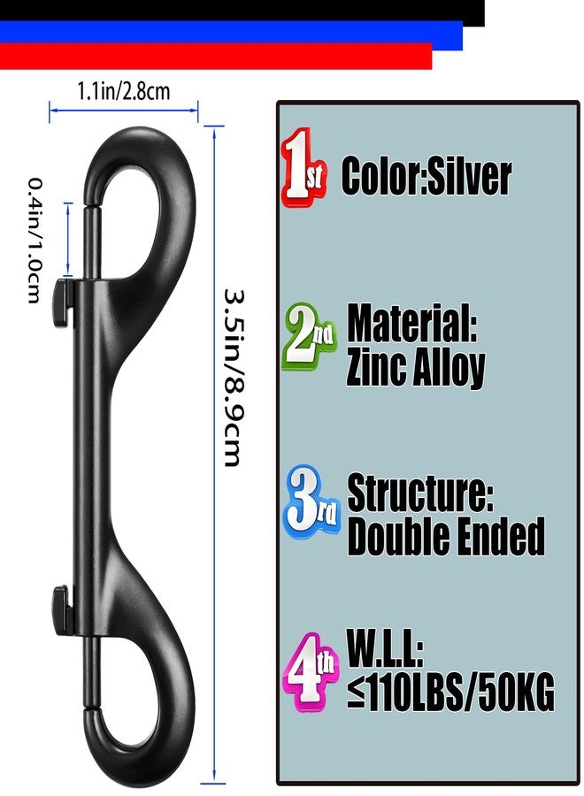 GAITWIN Double Ended Bolt Snaps Hook Zinc Alloy Double Trigger Metal Clips for Hanging Horse Tack Sling Feed Barns Water Buckets Linking Dog Leash Collar Leash Key Chain Feeding Supplies 15 Pieces (3.5 Inch) - Image 2