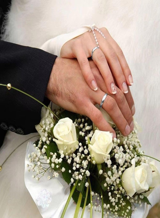 VQYSKO Silver 2mm 4mm 6mm 8mm Tungsten Wedding Band Ring for Men Women Domed High Polish Comfort Fit | Size 4-14 (Silver-4mm, 8.5) - Image 3