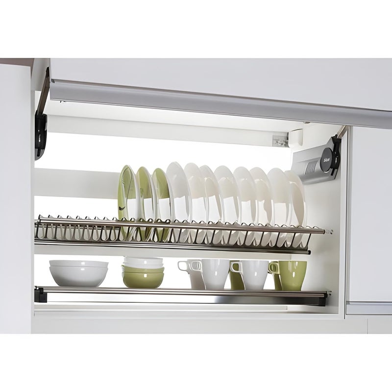 TrendMaker Premium Stainless Steel Dish Rack with SS Water Drip Tray for Modular Kitchen Cabinets | Rust-Proof & Heavy-Duty SS-304 Grade | Set of 3 Pcs, 800 MM - Image 2