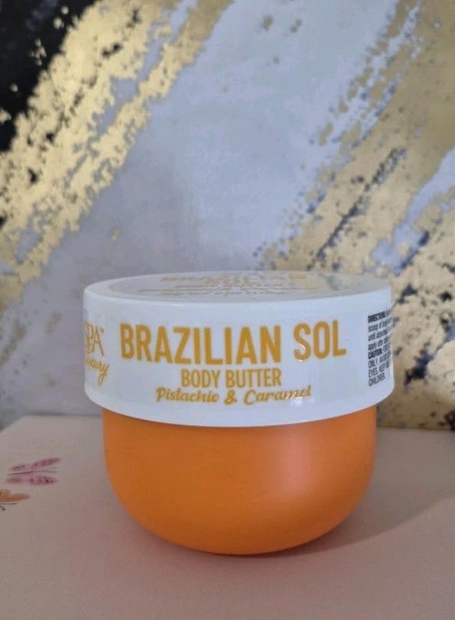 Brazilian Sol Luxury Body Butter, Pistachio and Caramel Scented, 6 oz (170g) - Image 1