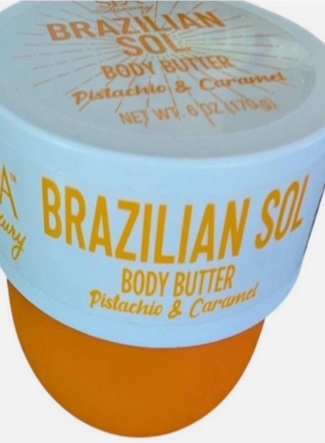 Brazilian Sol Luxury Body Butter, Pistachio and Caramel Scented, 6 oz (170g) - Image 3