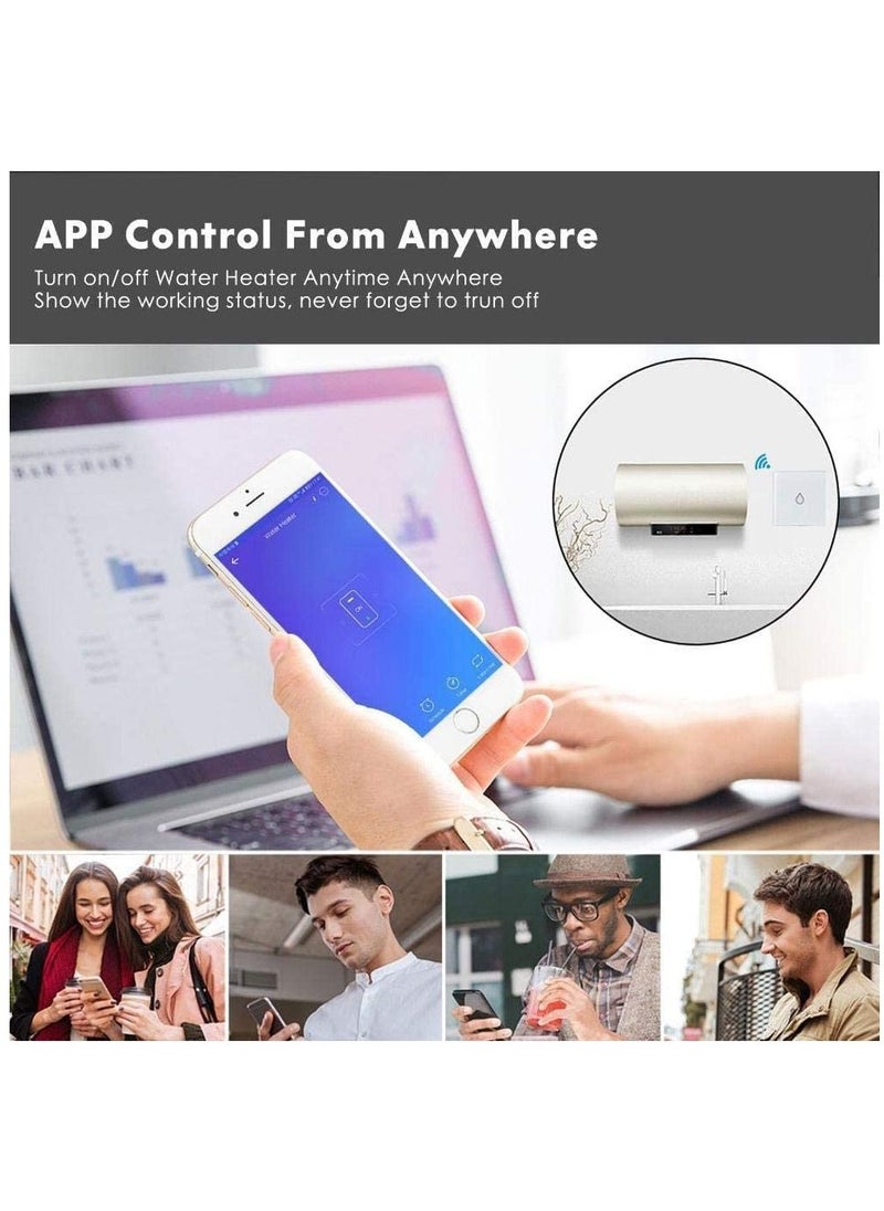 Generic - Smart Water Heater Switch WiFi Boiler Touch Glass Panel Switch Compatible with Alexa/Google Assistant - Image 1