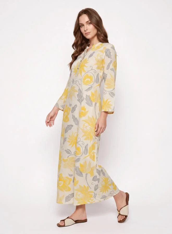 Mish Beige Yellow Floral Nightdress