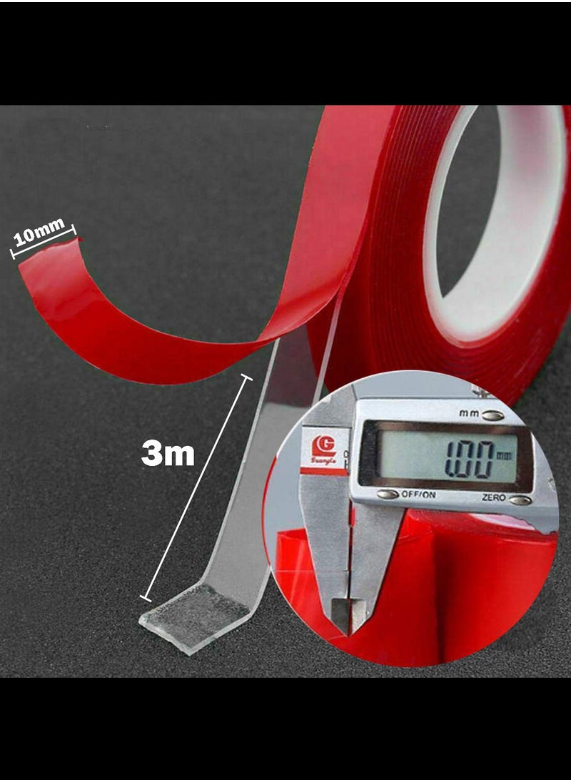 iQIHAN Clear Mounting Tape - Acrylic Adhesive Double Sided Adhesive Foam Tape 3m X 10mm, 4 Roll, Weatherproof Heavy Duty Glue, Heat Resistant Perfect for LED Light Strip Aluminum Channel  - Image 5