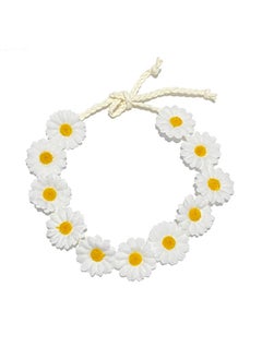 ZYOUNG Sunflower Crown Hippies Daisy Hair Wreath Bridal Headpiece Photo Props (White)  - Image 3