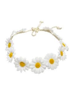 ZYOUNG Sunflower Crown Hippies Daisy Hair Wreath Bridal Headpiece Photo Props (White)  - Image 1