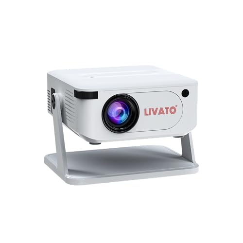 Livato ليفاتو HA109 4K دعم HD الأصلي أندرويد 11 فريستايل أوتو كيستون (5000 lm / 1 سماعة/لاسلكي/جهاز تحكم عن بعد) بروجكتور محمول (أبيض) - Image 1