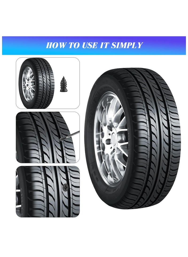 غنافوتو 40 قطعة مسمار مطاطي لإصلاح الإطارات، مسمار إصلاح الإطارات بالشفط مع مفك براغي، للسيارات، سيارات الدفع الرباعي، الشاحنات، الدراجات النارية، الدراجات الهوائية، حجمان (20 S و 20 L) - Image 5